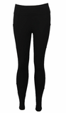 Crossover Leggings with Stash Pocket - Black