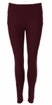 Crossover Leggings with Stash Pocket - Burgundy