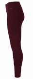 Crossover Leggings with Stash Pocket - Burgundy